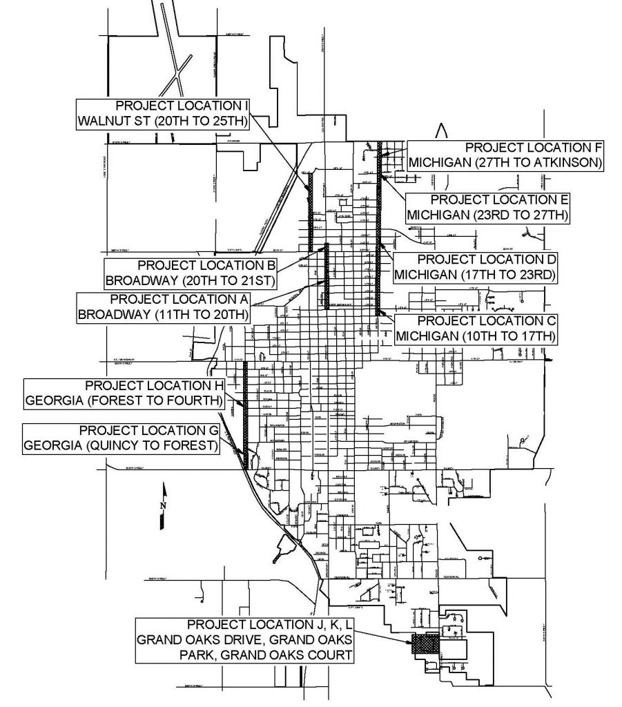 Area map of road closures