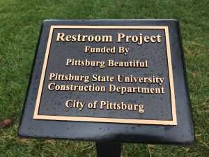 Restroom project plaque