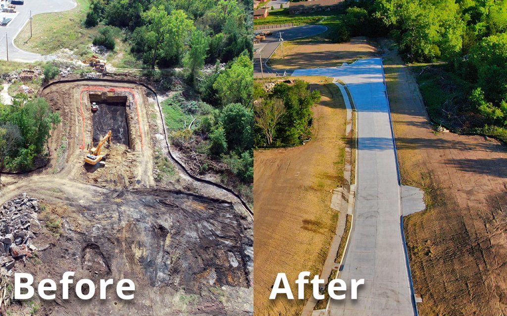 Before and After Photo of Site