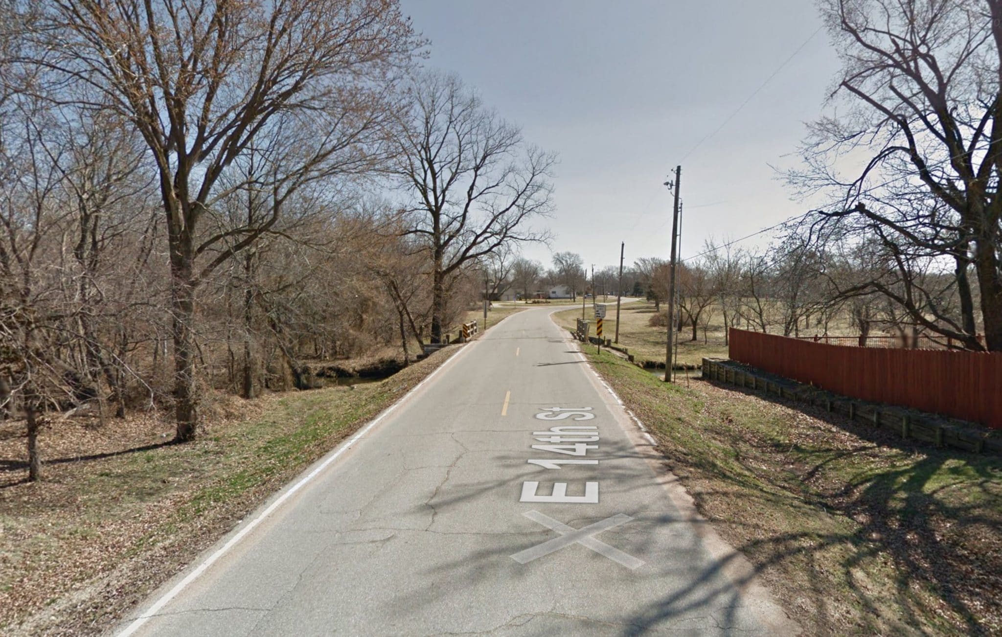 A portion of East 14th Street closed for bridge project