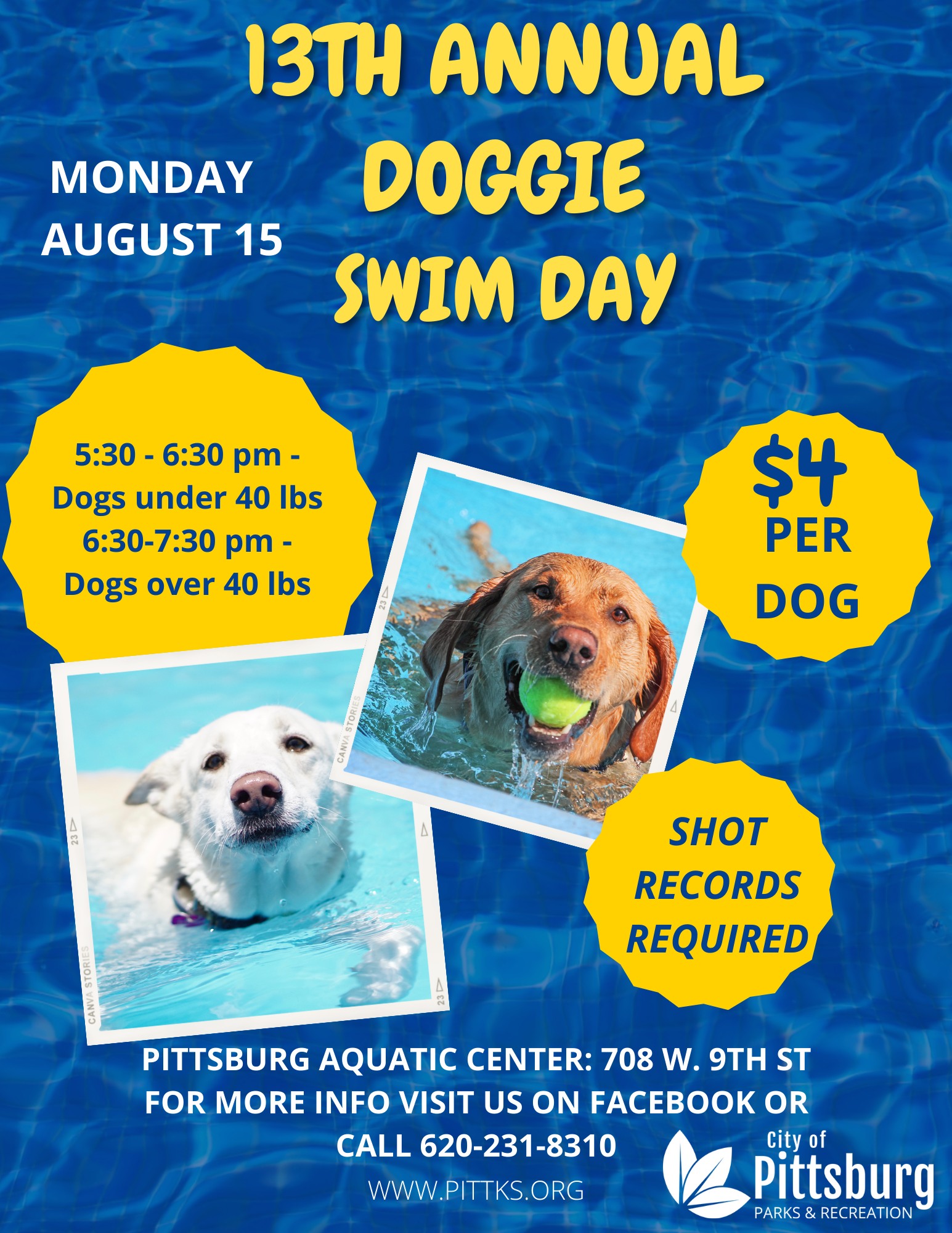Annual Doggie Swim Day