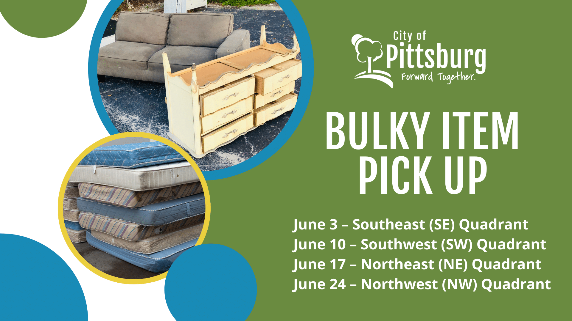 City of Pittsburg Bulky Item Pickup begins in June