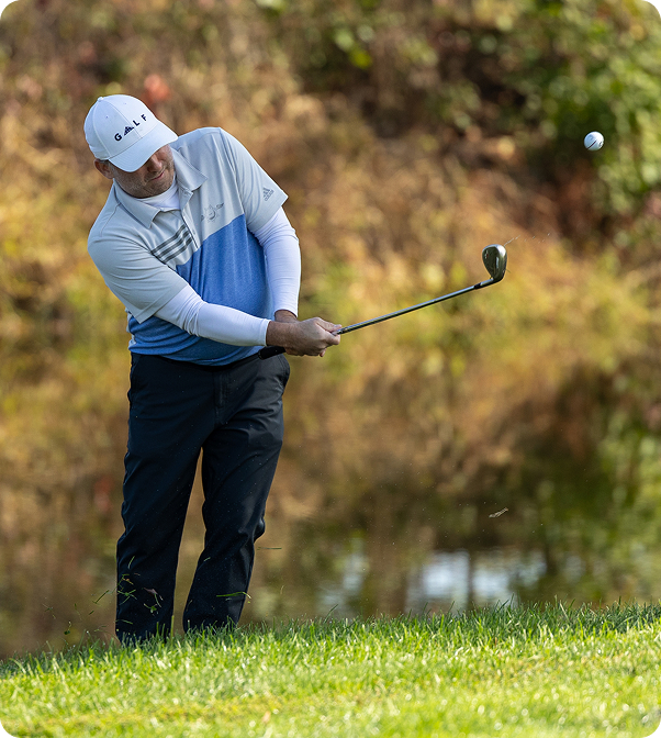 A man golfing at Four Oaks Golf Course in Pittsburg, Kansas.