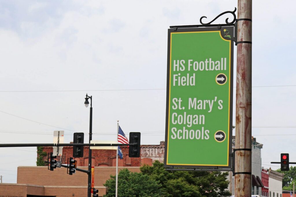 Wayfinding signs guide visitors to local attractions