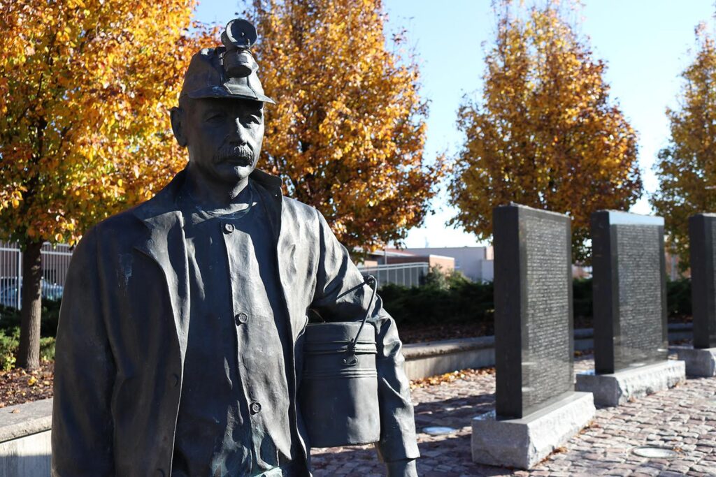 Miner's Memorial statue at Miner's Memorial Park right off Downtown Pittsburg in Pittsburg, Kansas. 