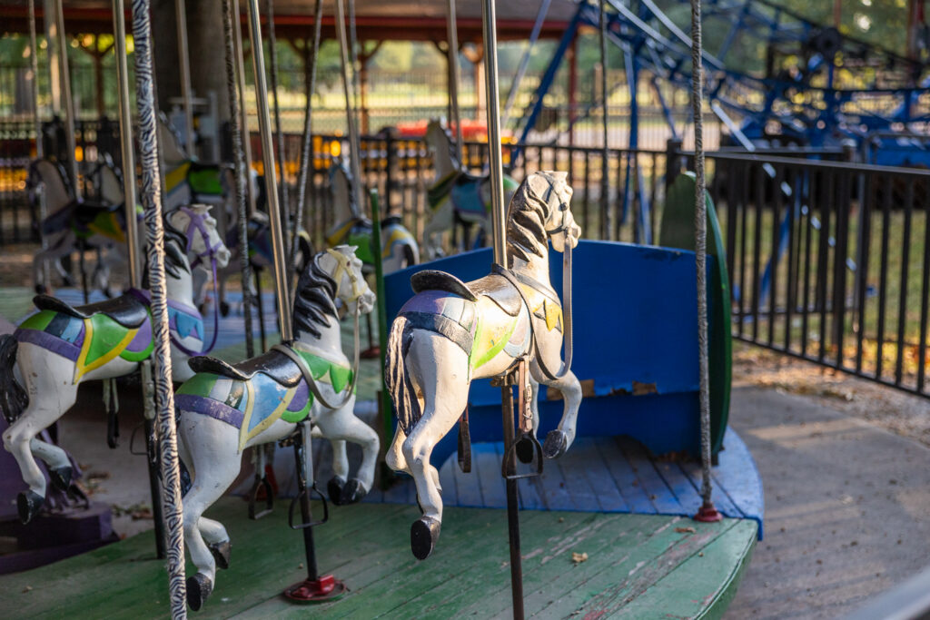 The newly painted ride at Kiddieland in Lincoln Park in Pittsburg, KS.