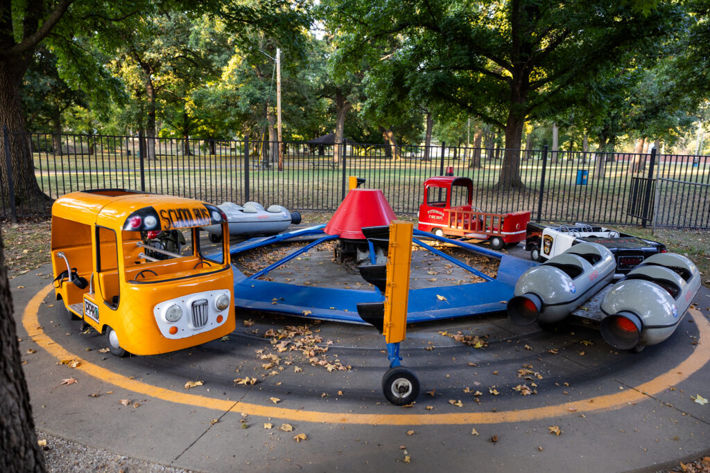 The newly painted ride at Kiddieland in Lincoln Park in Pittsburg, KS.