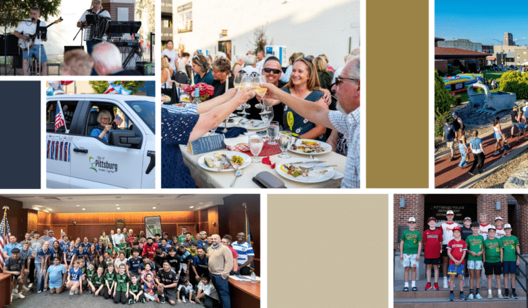 A collage of photographs from events and meetings in Pittsburg in 2025-2026.