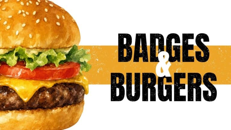 Badges and Burgers Banner