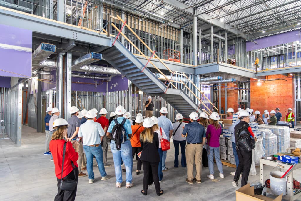 The 2025 Leadership Kansas class tours the Kelce College of Business in Pittsburg, KS.